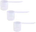 Plastic Measuring Scoop, (70 cc | 4.73 tbsp | 2.37 fl oz. | 70 mL) Long Handle Spoons for Powders, Granules, Coffee, Pet Food, Baking Supplies, Protein and Other Dry Goods, BPA Free (Set of 3)