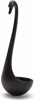 OTOTO Swanky Swan Soup Ladle - Heat Resistant Soup Ladles - Cute Kitchen Accessories, Unique Kitchen Gifts, Fun Cooking Gadgets, Cute gifts (Black)