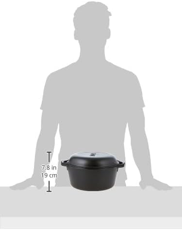 Lodge Cast Iron Double Dutch Oven 5 Quart - Pre-Seasoned 2-in-1 Cast Iron Cookware - Pot & Skillet Combo - Even Heat Retention - Oven-Safe, Versatile Pot