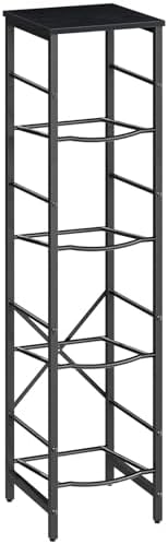 HOOBRO Water Jug Rack, Water Bottle Holder, 5 Gallon Water Jug Rack, 4-Tier Water Cooler Storage Rack, Water Dispenser Stand, for Kitchen, Living Room, Office, Black BB02ST01