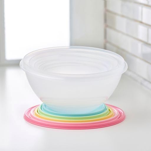 Tupperware Wonderlier 10-Piece Vintage Pastel Set (5 Bowls + 5 Lids) | Plastic Food Storage Mixing Bowl with Secure Lids, BPA Free Materials, & Dishwasher-Safe for Kitchen Storage or Meal Prep