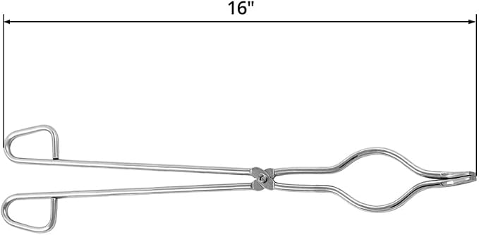 QWORK Crucible Tongs, 2 Pack 16" Stainless Steel Professional Grade Crucible Kit