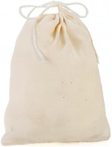 50 Pack Cotton Drawstring Bags, 5x7 Inch Reusable Natural Muslin Bags for Straining Herbs, Coffee, Tea, Soup, Spices, Produce Bag Bulk Gift Bag Jewelry Pouch for Party Wedding Christmas