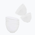 Small Silicone Face Mask Mixing Bowls, White 6 Pack, for Facials | Microwave and freezer safe, non-stick flexible design, 3.3-inch size, rinse cleanup, esthetician prep, clay blends and lotion
