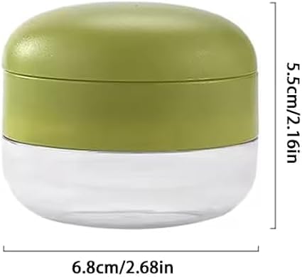 Mini Garlic Chopper and Press with Container, Emptycolor Manual Garlic Mincer Crusher Cutter Grinder, Stainless Steel Blades, Handheld Garlic Slicer Dicer Zoom Tool – Green