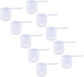 Plastic Measuring Scoop, (118.4 cc | 4 fl oz. | 118.4 mL) Long Handle Spoons for Powders, Granules, Coffee, Pet Food, Baking, Protein and Other Dry Goods, BPA Free (Set of 10)