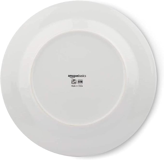 Amazon Basics 18-Piece Complete Kitchen Dinnerware Set, Microwave and Dishwasher Safe, Plates, Dishes, Bowls, Service for 6, Branches