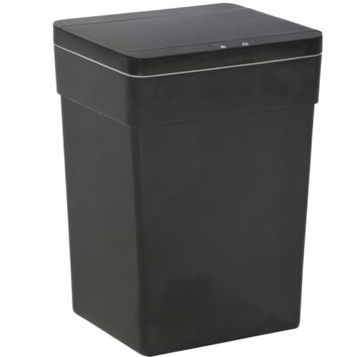 BestOffice 13 Gallon Trash Can Automatic Kitchen Trash Can Touch Free High-Capacity Garbage Can with Lid for Bedroom Bathroom Home Office 50 Liter (Black, 1) (1, Black)