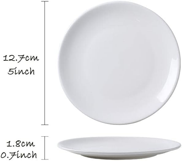 Porcelain Appetizer Plates Set of 3 Small 5 Inch White Dessert Salad Plates | Dinner Plates for Sides Snack Sauce Kitchen Ceramic Serving Dishes