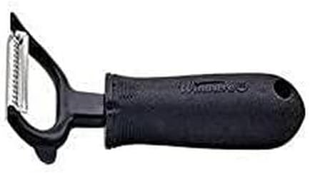 Winco Black Stainless Steel Julienne Peeler, Soft Grip Handle | Dishwasher safe, Soft grip handle, NSF certified, Uniform julienne strips, Restaurant service