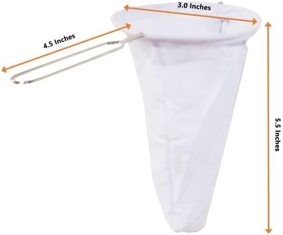 Tea/Coffee Filter, Size 3.0 inches, Reusable, Traditional Thai style, Cloth Tea Filter Sock, Pour Over, Dripper Filter, Coffee Strainer