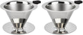 NKOVE Pour Over Coffee Dripper Stainless Steel Reusable Filter Coffee Maker (Pack of 2)