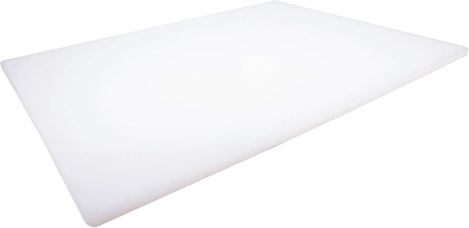 Thirteen Chefs Extra Large 24 x 18 Plastic Cutting Board - 1/2" Thick White HDPE for Restaurants and Professional Kitchens