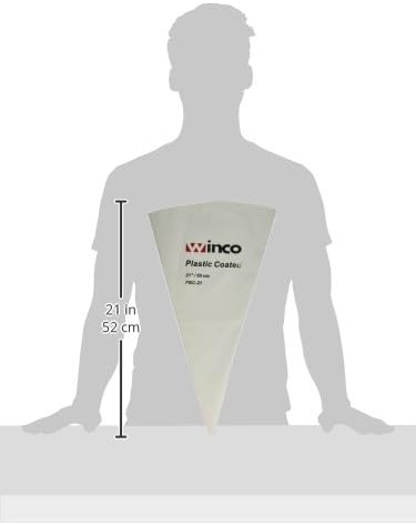 Winco Pastry Bag Cotton with Plastic Coating, 21-Inch,White,Medium | Great for Icing, Frosting, Pastries and Cake Decorating