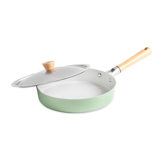 Nordic Ware Cardamom Ceramic Nonstick 10 Inch Fry Pan with Lid