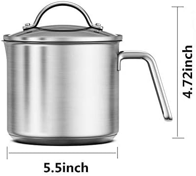1.5 Quart Stainless Steel Saucepan With Pour Spout, Saucepan With Lid, Mini Milk Pan With Spout - Perfect For Boiling Milk, Sauce, Gravies, Pasta, Noodles