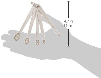 New Star Foodservice 42924 Stainless Steel Mini Measuring Spoons Set, 5-Piece Small Metal Measuring Spoon Set for Spices, Baking, Cooking, Dash, Pinch, Smidgen, Drop, Tad, Silver