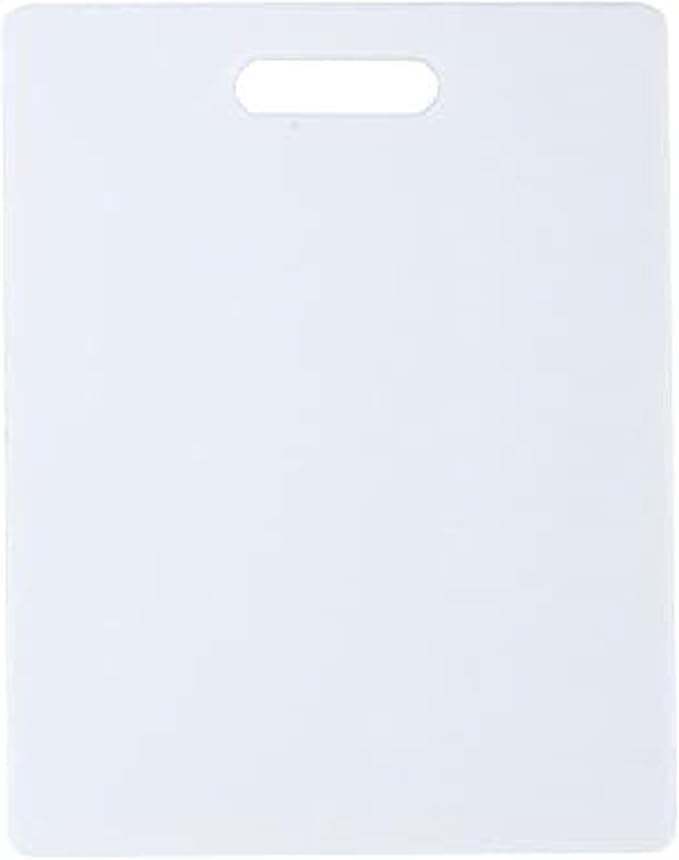 FARBERWARE Reversible Plastic Cutting Board, 8x10 Inch, White, Dishwasher Safe, Non-Porous and Durable for Chopping, Slicing, Prep, Easy to Store