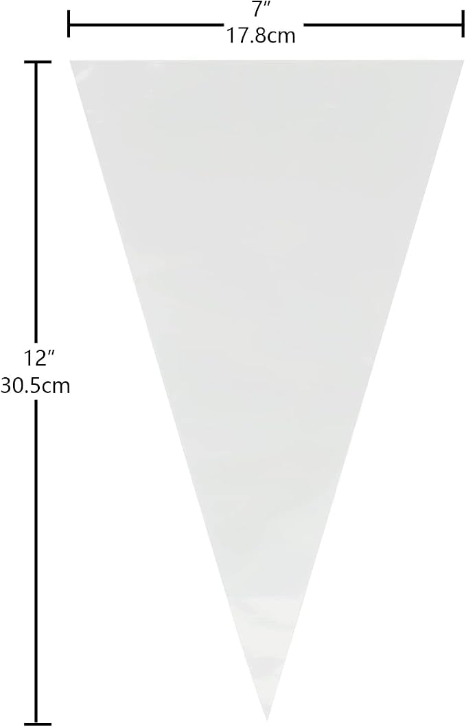 Piping Bag - Disposable Cake Decorating Bag | 100 Count, 12 inch, Clear, Icing Pastry Bags for Cake, Cream Frosting and Cookie Decoration (Packaging May Vary)
