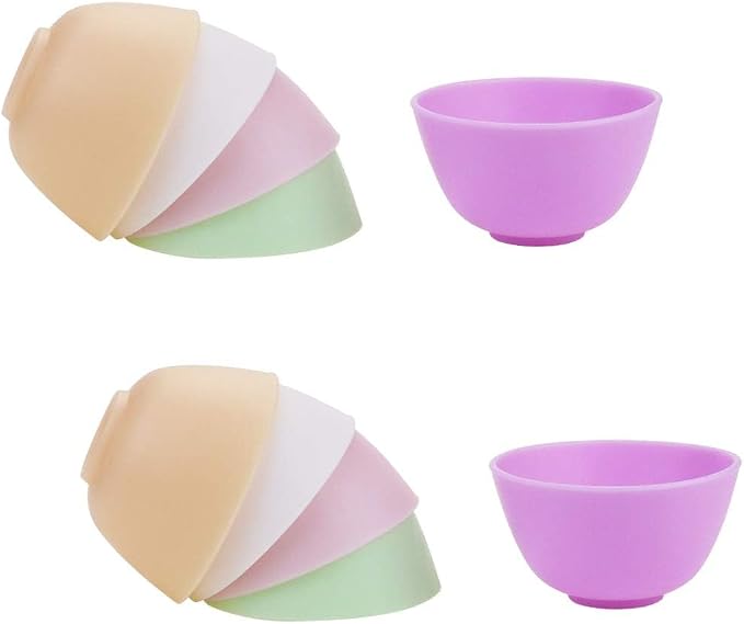 10 PCS Multi-colorful Silicone Mixing, Prep, Serve, Condiment and Facial Mask Bowls for Skincare, DIY Craft, Resin, and Acrylic Painting