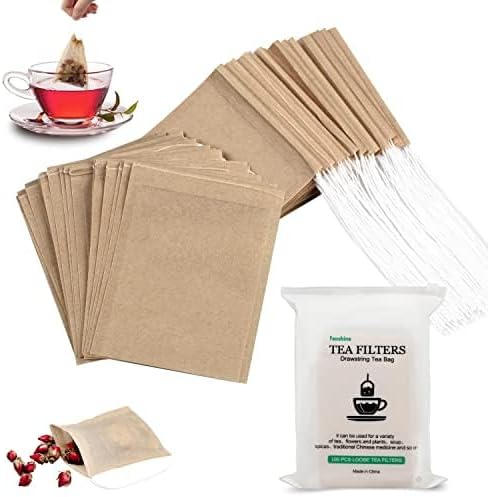 300 Pcs Disposable Tea Bags for Loose Leaf Tea, Empty Tea Bags for Loose Tea with Drawstring, Natural Tea Filter Bags