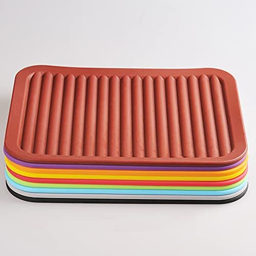 Silicone Trivets Mats Set, Hot Pad for Dishes and Pots, Hot Mats for Countertops, Silicon Tables Mats Pot Holders, Spoon Rest Set of 2 (Wine Red)