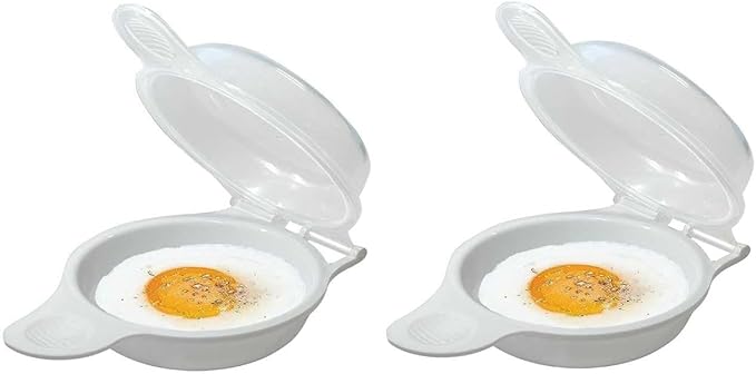 Trenton Gifts Microwave Egg Cooker/Poacher, Easy Scrambled Omelet Maker, Breakfast Cookware. Set of 2