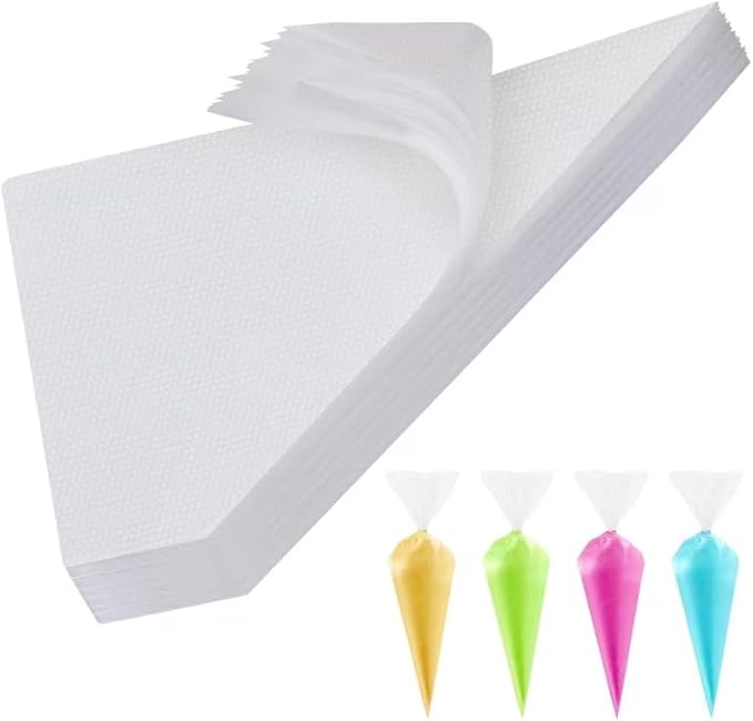 Engorgio 200 Pcs Disposable Mini Piping Bags 8 inch Pastry Bag Pastry Crimpers Small Piping Bags Disposable Pastry Bags For Cake Macarons Dessert Decorations Cookies Baking Cupcakes (Clear)
