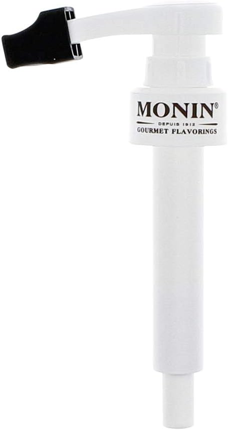 Monin - Syrup Pump, Exclusively for 750ml (25.4 fl oz) Glass Bottles | Mess-Free Dispensing + Tip Cover Included (White)