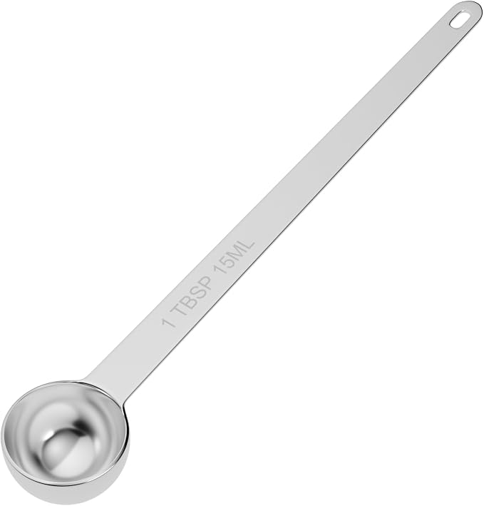 1PCS 1TBSP(15ml) Extra Long Handle Measuring Spoon, 18/8 Stainless Steel | Food-Grade SS 304, Accurate, BPA-Free, Dishwasher Safe, Engraved Marking, Kitchen Essential