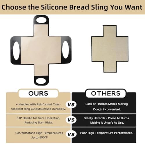 2Pcs Reusable Silicone Bread Loaf Pan Liner - Premium Silicone Bread Sling for Dutch Oven, Perfect for Sourdough Baking Mat & Loaf Pans for Baking Bread 9x5 (4)