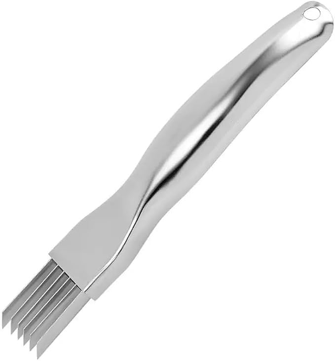 Green Onion Slicer, Multi-Blade Kitchen Herb Cutter, Professional Scallion Shredding Tool (1, Silver)