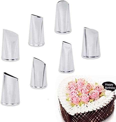 Dr.Pedi 7 Pieces Rose Flower Piping Tips Set, Cake Decorating Tips Icing Piping Nozzles Set Cupcake Decorating Kit