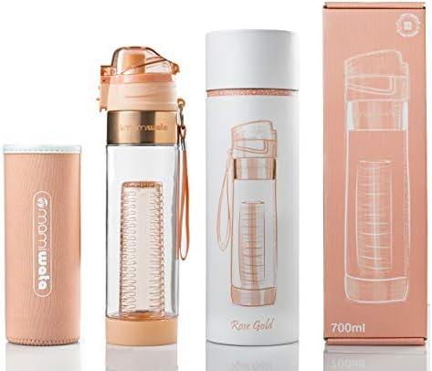 MAMI WATA Fruit Infuser Water Bottle – 24 oz BPA-Free Tritan Fruit Infused Plastic Water Bottle for Women Recipes eBook & Insulating Sleeve & Gift Box