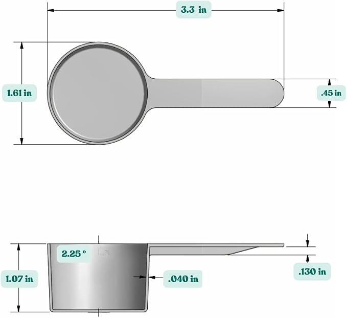 2 Tablespoon (1 Oz. | 6 Tsp | 29.6 mL) Short Handle Plastic Measuring Spoon for Coffee, Protein Powder, Spices, Grains, Dry Goods – Food-Grade BPA-Free (Pack of 5)