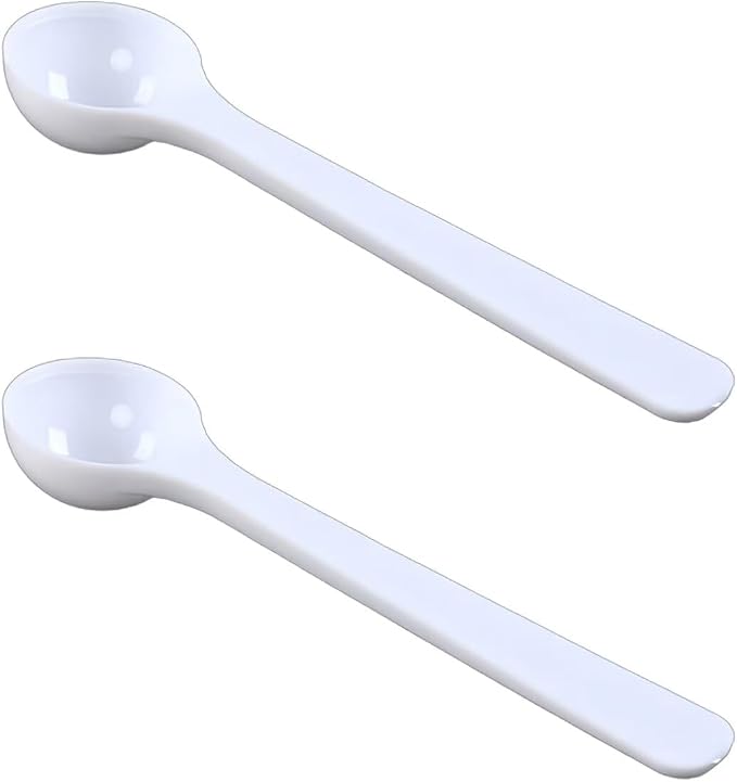 1g/2ml Measuring-Spoons Scoop for Creatine,Powders,Cooking,Recipes,Lab,Food Grade PP Material,BPA-free,Meets FDA Standards，2-Packs(With milliliter scale marking) White