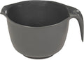 Glad Mixing Bowl with Handle – 3 Quart | Heavy Duty Plastic with Pour Spout and Non-Slip Base | Dishwasher Safe Kitchen Supplies for Cooking and Baking, Grey