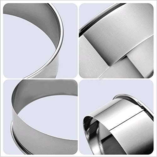 5Pcs Cookie Cutters - Stainless Steel Biscuit Cutters/Dumpling Cutters/Cake Pastry Cutters/Cake Cookie Scone Cutters Molds stamps for Cooking Baking (Round Edge, 5Pcs)
