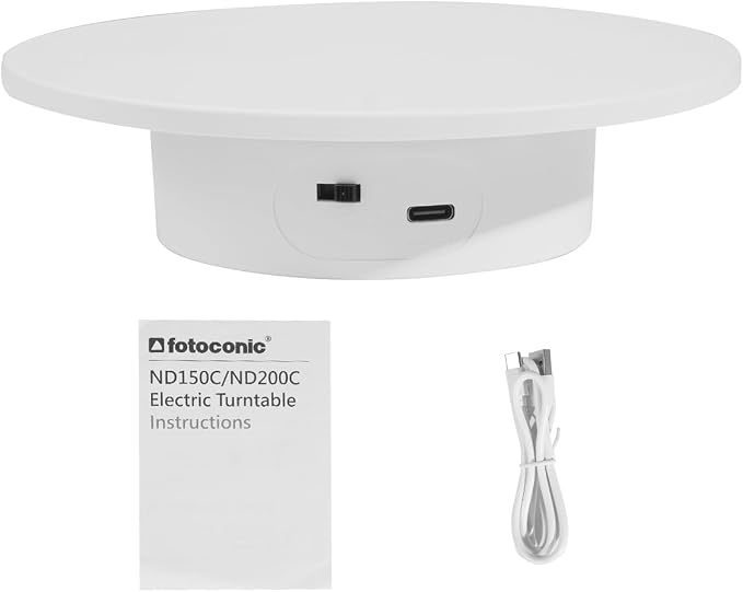 Motorized Rotating Display Stand, 5.9 Inches/15cm Diameter, 360 Electric Rotary Turntable Base Lazy Susan, Load-Bearing 11Lbs, for Photography Crafts Jewelry Toy Collectible Display (ND150C)