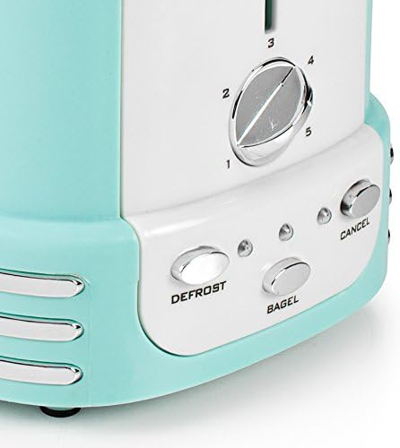 Nostalgia New and Improved Retro Wide 2-Slice Toaster Perfect For Bread, English Muffins, Bagels, 5 Browning Levels, With Crumb Tray & Cord Storage