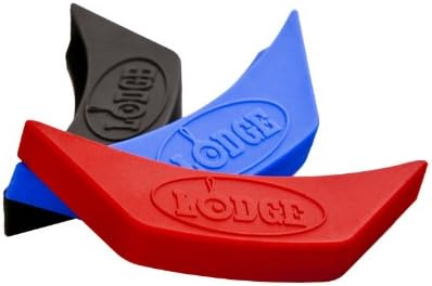 Lodge Silicone Assist Handle Holder - Dishwasher Safe Hot Handle Holder Designed for Traditional Cast Iron Dual Handle Products - Reusable Heat Protection Up to 450° - Black | Non-slip, ergonomic grip, not suitable for oven, safe handling, comfortable