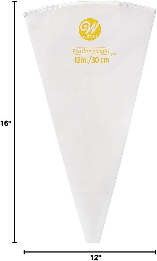 Wilton Professional Reusable Decorating Piping Bag, 12 Inch | Thick Reusable Plastic Piping Bag Fits Standard Couplers & Tips, Easy to Clean, Perfect for Precise Cake Decorating