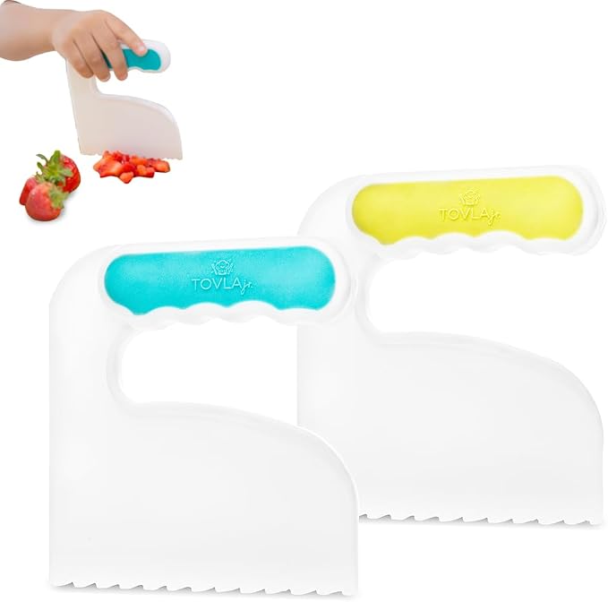 Toddler Chopper Knife Set for Real Cooking | Safe | Ages 2-6 | Patented Toddler Chopper | Montessori Kitchen Tool | Baby Food Prep | BPA Free Dishwasher Safe | Birthday Gift
