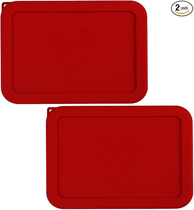 Sophico 6 Cup Rectangle Silicone Airtight Replacement Lid for Pyrex 7211-PC | Food Grade Silicone, Leakproof、Airtight Lids, Dishwasher Microwave Safe