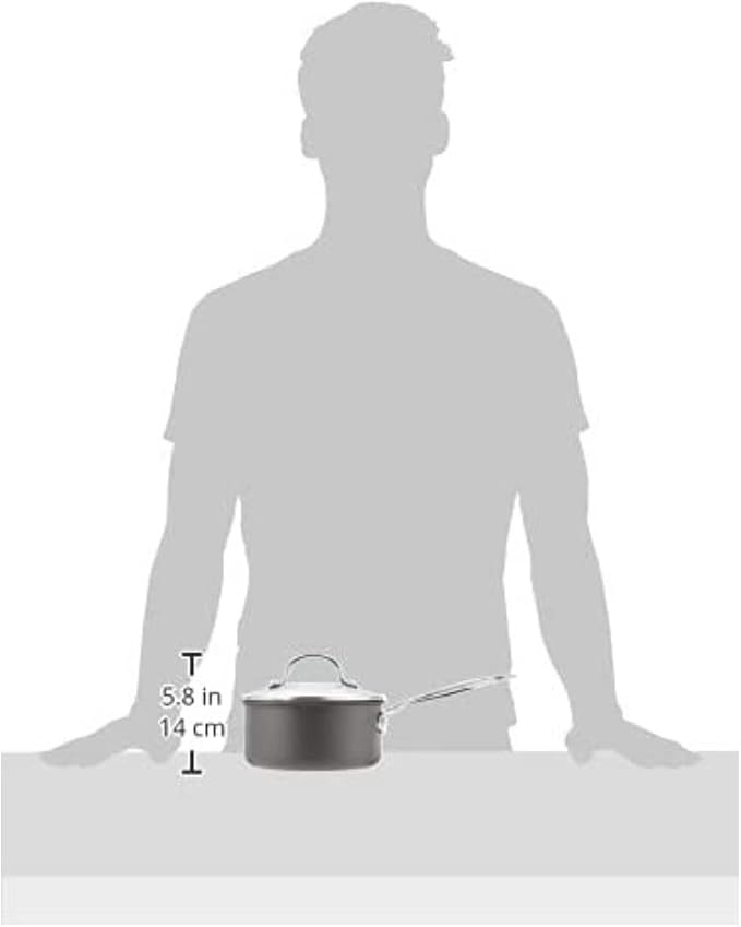 Cuisinart Chef's Classic Nonstick Hard-Anodized 1.5-Quart Saucepan with Lid, Black, 619C-16