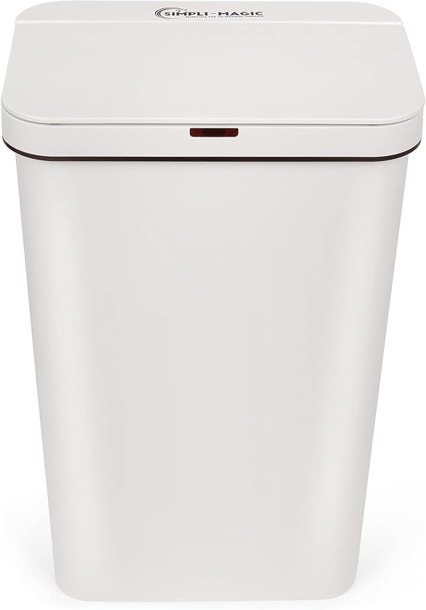 Simpli-Magic 13 Gallon (50L) Motion Sensor Touchless Trash Can – Automatic Hands-Free Garbage Can for Kitchen, Home, Office