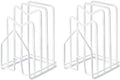 SUNFICON 2 Pack White Cutting Board Holder Rack Pot Pan Lids Holder Chopping Board Organizer Thin Bakeware Tray Dry Display Stand Kitchen Countertop Cabinet Office