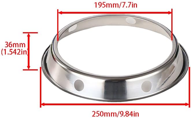 Universal Wok Ring Stand - Sturdy Stainless Steel Support for Woks, Fits Most Home Kitchens & Restaurants, Top Diameter: 7.7 in/Bottom Diameter: 9.8 in 2-Pack