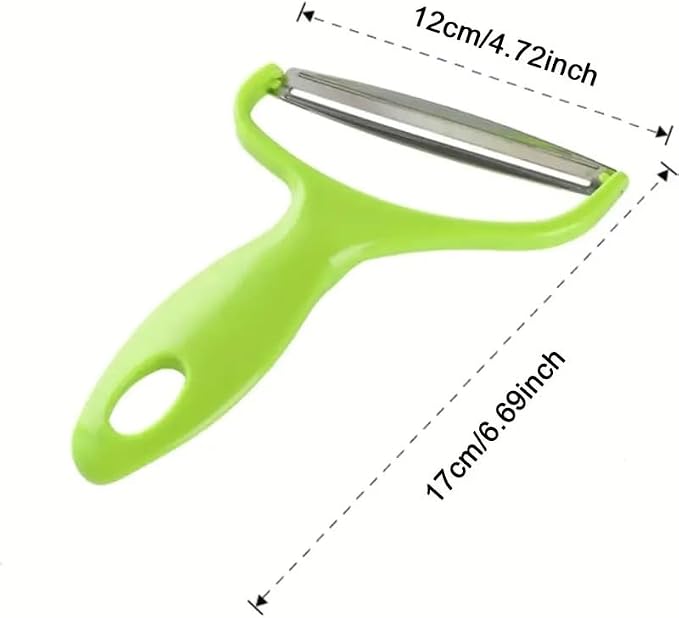 Non-Slip Cabbage Peeler & Shredder, Dual Sharp Blades for Effortless Vegetable Peeling, Julienne Cutter, Kitchen Gadget, Durable Vegetable Slicer, Easy Grip, Stainless Steel, Green