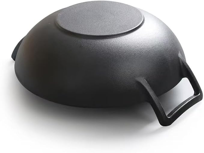 Cast Iron Wok with Lid (Wok with Lid 12 inch) | Cast Iron Wok